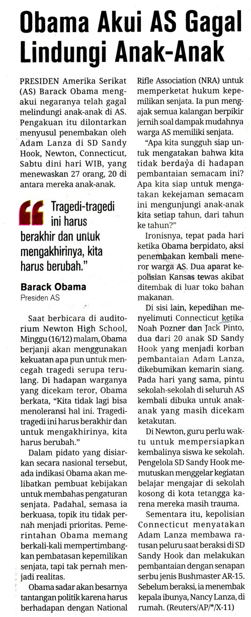 Obama gagal lindungi anak2 US