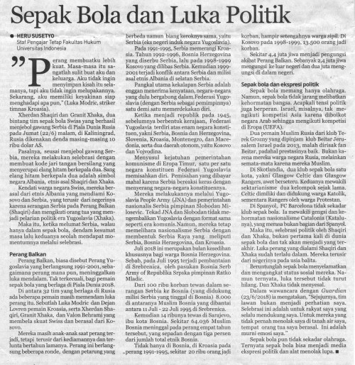 Sepakbola dan Luka Politik
